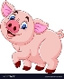 Пин содержит это изображение: Cartoon happy pig isolated on white background vector image on VectorStock